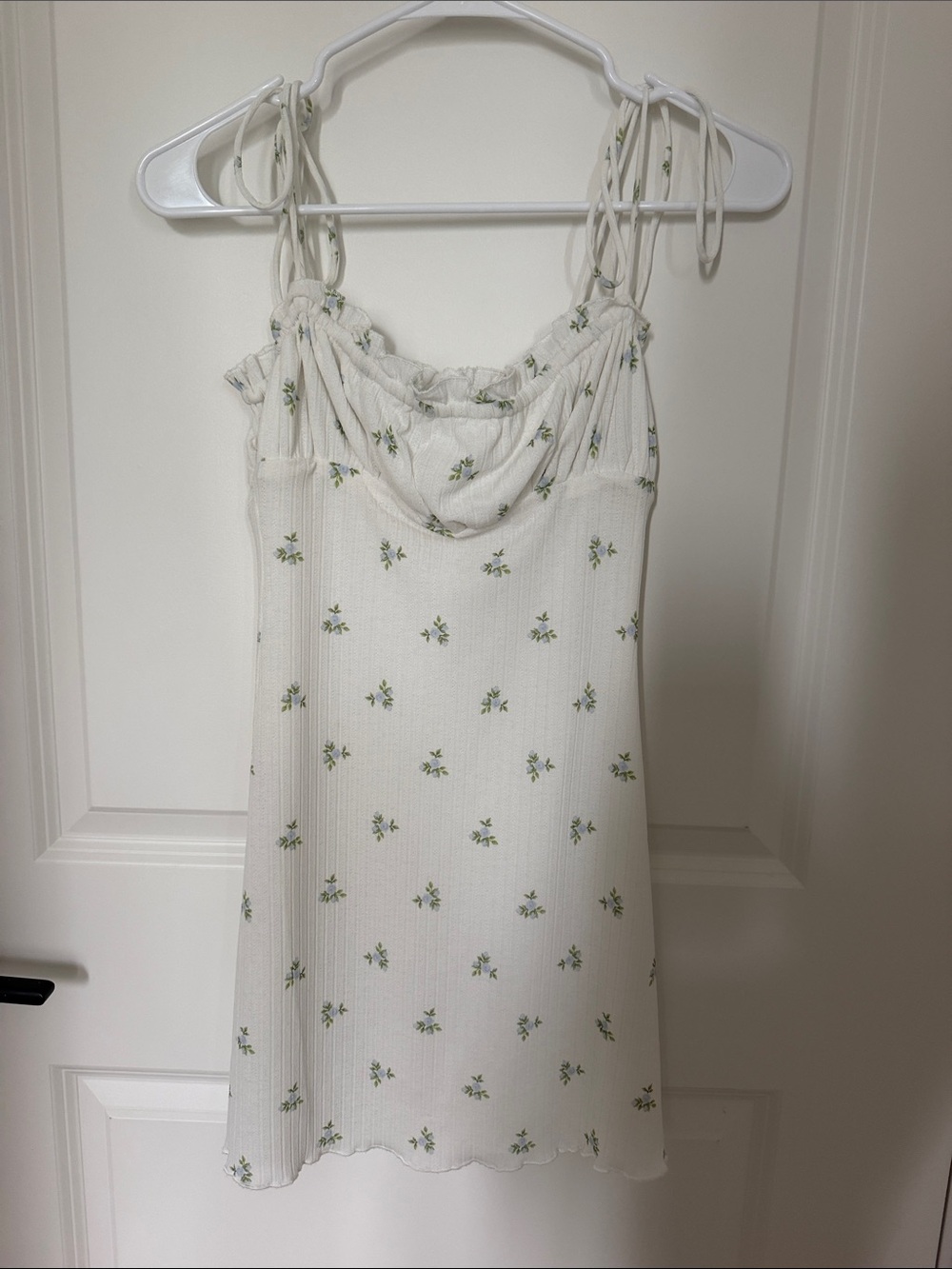 Princess Polly White Floral Elastic Neck Mini Dress